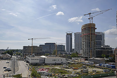 Bratislava: výhľad zo strechy autobusovej stanice, Mlynské Nivy, 29.8.2022 Bratislava