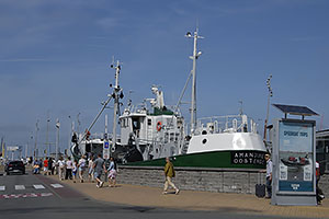 Oostende: trawler O.129 Amandine, rybárska loď určená na vlečenie rybárskych sietí, ktorá lovila pri brehoch Islandu, dnes múzeum islandského rybárstva, 14.8.2024 Oostende