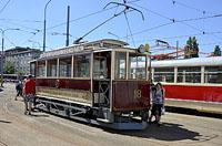 Plzeň: deň otvorených dverí DP Plzeň, Brožík/Zeman Křižík #18 z roku 1899, 7.6.2014 Plzen