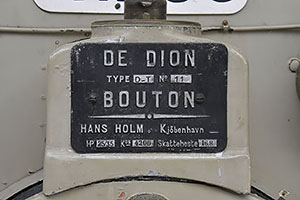 Jystrup: Sporvejsmuseet Skjoldenæsholm, autobus De Dion Bouton D-T #FS 1 (Frederiksberg Sporveje) z roku 1913, 24.7.2022 Sporvejsmuseet