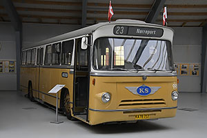 Jystrup: Sporvejsmuseet Skjoldenæsholm, Leyland-DAB #KS 995 (Københavns Sporveje) z roku 1964, 24.7.2022 Sporvejsmuseet