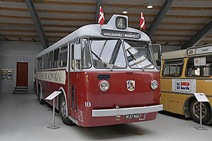Jystrup: Sporvejsmuseet Skjoldenæsholm, Volvo B 655 #OB 10 (Odense Bytrafik) z roku 1952, 24.7.2022 Sporvejsmuseet