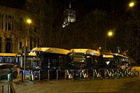 Madrid: Irisbus Citelis CNG / Castrosua City Versus #8329, MAN NL313F CNG Lion´s City / Burillo #8825 a Scania N94UB OmniCity / Carsa CS 40 City II #4025, 14.3.2016 Madrid
