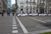 Madrid: prednostné radenie v križovatke pre bicykle a motorky, 9.3.2016 Madrid
