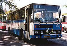 Praha: jedna z poslednych Karos C 734.1340 e.c. 3040 na peknej linke 116, Dejvicka, 6.8.2004 MHD Praha