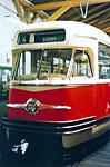 Praha: historicka elektricka T2 e.c. 6002 z roku 1955 v Muzeu prazskej dopravy, 8.8.2004 MHD Praha