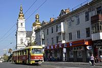 Vinnycia: služobná električka Tatra T4SU #B-9 z roku 1976, pôvodne #127, 10.8.2016 Ukrajina, Vinnycia