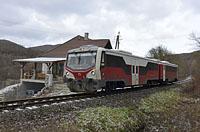 Krupina: Mravec 813.116 ZSSK v 1. deň obnovenia trate Zvolen - Šahy, 2.1.2019 Krupina