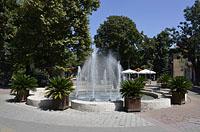 Pazardžik: mestský park, 9.8.2015 Bulharsko, Pazardzik