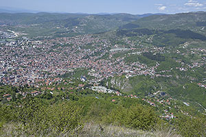 Sarajevo: výhľad na mesto z vrchu Vidikovac, 28.4.2024 Sarajevo