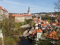 Cesky Krumlov: Dolny hrad zo zamockej zahrady, 21.4.2007 Cesky Krumlov