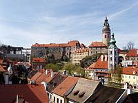 Cesky Krumlov: pohlad na Dolny a Horny hrad, 21.4.2007 Cesky Krumlov