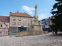 Hustopeče: sloup se sousoším Nejsvětější Trojice, 6.7.2013 Hustopece
