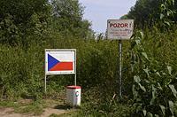 Lanžhot: hraničný kameň CZ, sútok Moravy a Dyje, trojmedzie SK-CZ-AT, 24.8.2019 Lanzhot