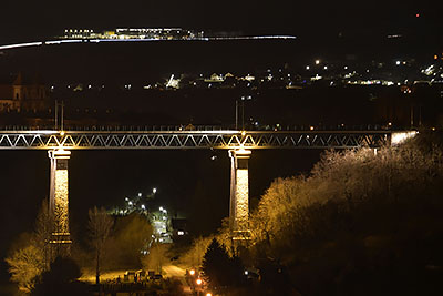 Znojmo: vyhliadka od pivovaru na železničný most cez Dyje, 26.3.2022 Znojmo