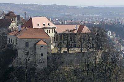 Znojmo: výhľad z Hradišťa, Znojemský hrad, 27.3.2022 Znojmo