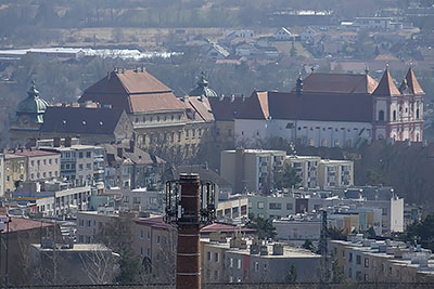 Znojmo: výhľad z radničnej veže, Loucký klášter, 27.3.2022 Znojmo