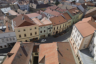 Znojmo: výhľad z radničnej veže, 27.3.2022 Znojmo