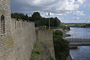 Narva: hraničný most Narva - Ivangorod, 15.7.2022 Narva