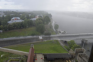 Narva: hraničný most Narva - Ivangorod, 15.7.2022 Narva