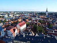 Tallinn: pohľad z veže kostola sv. Olafa na Dolné mesto (All-linn), 2.8.2013 Tallinn