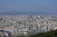 Barcelona: pohľad na mesto z lanovky na Montjuic, 12.3.2016 Barcelona