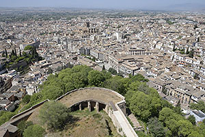 Granada: výhľad na mesto z Alhambry, 20.4.2023 Granada