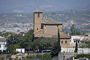 Granada: výhľad na mesto z Alhambry, Iglesia de San Cristóbal, 20.4.2023 Granada