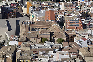 Jaén: výhľad z Castillo de Santa Catalina, Hospital de San Juan de Dios, 18.4.2023 Jaén