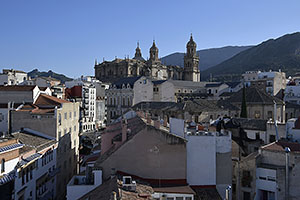 Jaén: výhľad zo strechy hotela, Catedral de la Asunción de la Virgen de Jaén, 18.4.2023 Jaén