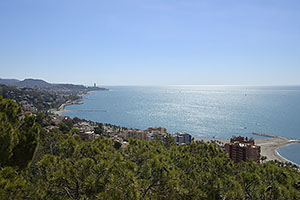 Málaga: výhľad z Monte Gibralfaro, 15.4.2023 Málaga