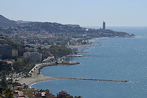 Málaga: výhľad z Monte Gibralfaro, 15.4.2023 Málaga