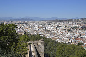 Málaga: výhľad z Castillo de Gibralfaro, 15.4.2023 Málaga