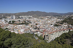 Málaga: výhľad z Castillo de Gibralfaro, 15.4.2023 Málaga