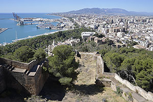 Málaga: výhľad z Castillo de Gibralfaro, 15.4.2023 Málaga