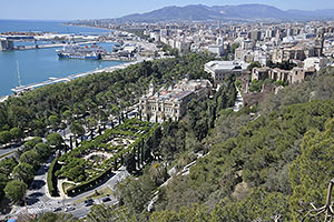 Málaga: výhľad z Castillo de Gibralfaro, 15.4.2023 Málaga
