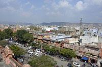 Jaipur: pohľad na mesto z Hawa Mahal, 2.3.2015 Jaipur