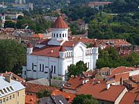 Vilnius: pohľad zo zvonice na ortodoxnú katedrálu Matky Božej, 7.8.2013 Vilnius