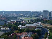 Vilnius: pohľad z Gediminovej veže horného hradu, 7.8.2013 Vilnius