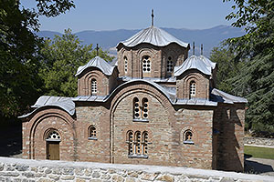 Skopje: Gorno Nerezi, kláštor sv. Pantelejmona, 8.8.2021 Skopje