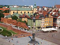 Varšava: výhľad zo zvonice kostola sv. Anny na Kolumna Zygmunta III Wazy, 11.8.2013 Varsava