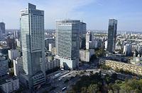 Varšava: pohľad na mesto z paláca Kulturi i Nauki, 29.9.2017 Varsava