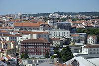 Lisabon: výhľad z Miradouro do Castelo de Sao Jorge, 11.5.2019 Lisabon