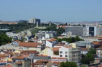 Lisabon: výhľad z Miradouro do Castelo de Sao Jorge na Parque Eduardo VII, 11.5.2019 Lisabon