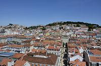 Lisabon: výhľad z Elevador de Santa Justa, 11.5.2019 Lisabon