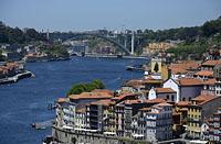 Porto: výhľad z Ponte de Dom Luís I, rieka Douro, 13.5.2019 Porto