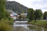Postojna: most cez rieku Pivka a mlyn, 8.10.2018 Postojna