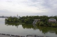Dnipro: chrám sv. Mikuláša, Monastyrsky ostrov, 14.9.2018 Ukrajina, Dnipro