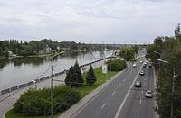Dnipro: Monastyrsky ostrov a Sičeslavska naberežna, 14.9.2018 Ukrajina, Dnipro