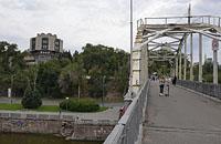 Dnipro: most na Monastyrsky ostrov, 14.9.2018 Ukrajina, Dnipro